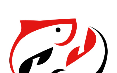Modello di logo di disegno del pesce