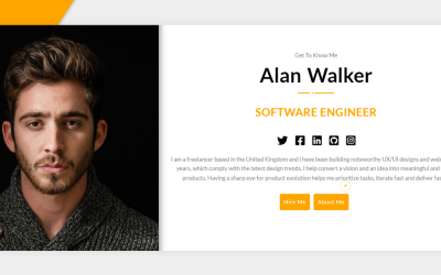Alan Walker - Portfolio Landing Page Template