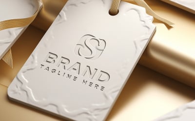 Luxury tag logo mockup design psd