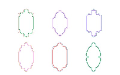 Ensemble de lignes doubles de conception de cadre vertical islamique 6 à 11