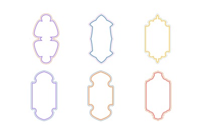 Linee doppie con design a cornice verticale islamica Set 6 - 12