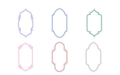 Diseño de marco vertical islámico líneas dobles Set 6 - 13