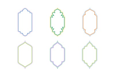 Ensemble de lignes doubles de conception de cadre vertical islamique 6 - 14