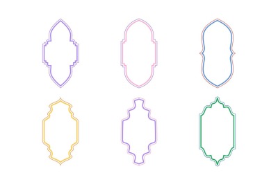 Islamisches vertikales Rahmendesign mit Doppellinien, Set 6 – 16