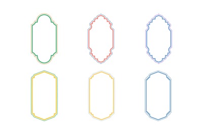 Diseño de marco vertical islámico líneas dobles Set 6 - 17