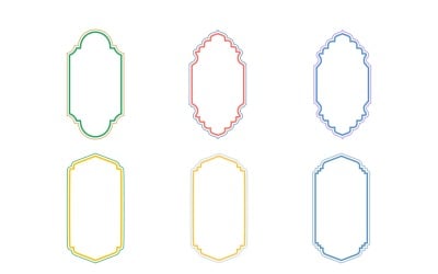 Islamitische verticale Frame Design dubbele lijnen Set 6 - 17