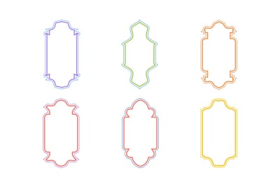 Islamitische verticale Frame Design dubbele lijnen Set 6 - 20