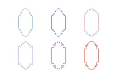 Diseño de marco vertical islámico líneas dobles Set 6 - 21