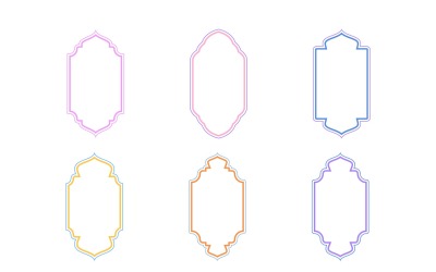 Diseño de marco vertical islámico líneas dobles Set 6 - 22