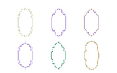 Diseño de marco vertical islámico líneas dobles Set 6 - 24