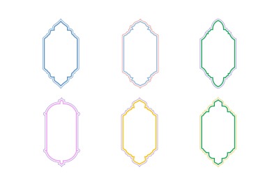 Islamisches vertikales Rahmendesign mit Doppellinien, Set 6 – 28