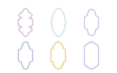 Islamic Vertical Frame Design double lines Set 6 - 3