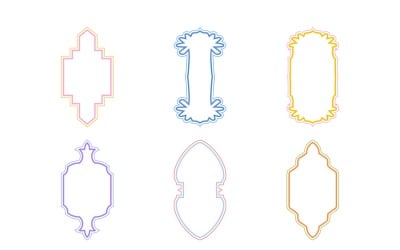 Islamic Vertical Frame Design double lines Set 6 - 4