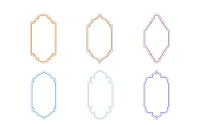 Islamitische verticale Frame Design dubbele lijnen Set 6 - 5