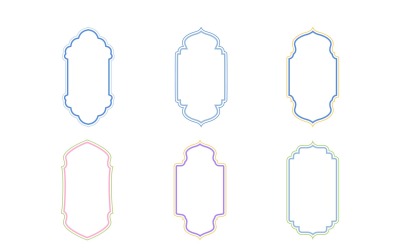 Linee doppie con design a cornice verticale islamica Set 6 - 7