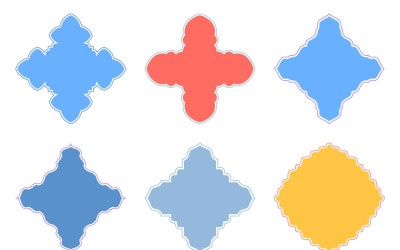 Glifo de design de emblema islâmico com contorno Conjunto 6 - 3