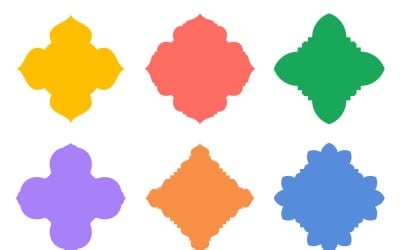 Conjunto de glifos de design de emblema islâmico 6 - 34