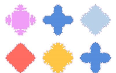 Islamic Emblem Design Glyph med kontur Set 6 - 10
