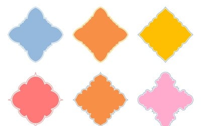 Islamic Emblem Design Glyph med kontur Set 6 - 21