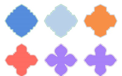 Glifo de design de emblema islâmico com contorno Conjunto 6 - 23