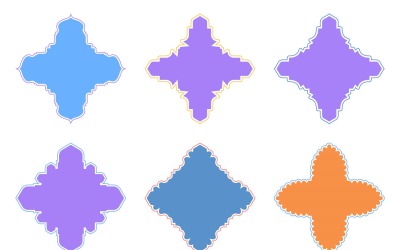 Islamic Emblem Design Glyph with outline Set 6 - 8