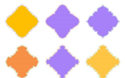 Islamic Emblem Design Glyph with outline Set 6 - 22