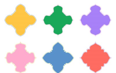 Glifo de design de emblema islâmico com contorno Conjunto 6 - 25