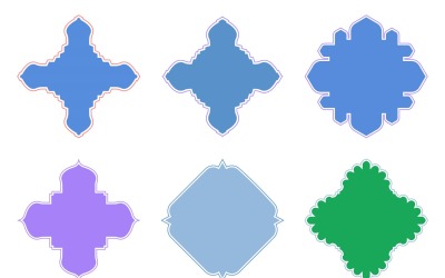 Glifo de diseño de emblema islámico con contorno Conjunto 6 - 31