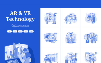 M506_ Pacote de ilustração da tecnologia AR-VR 4
