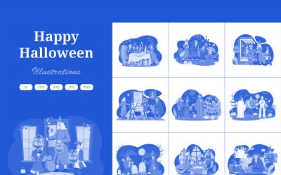 M518_ Paquete de ilustraciones de Halloween 3