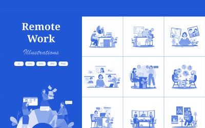 M553_ Pacchetto illustrazioni lavoro remoto 3