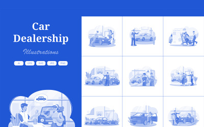 M559_ Pack d&amp;#39;illustrations de concessionnaire automobile 3