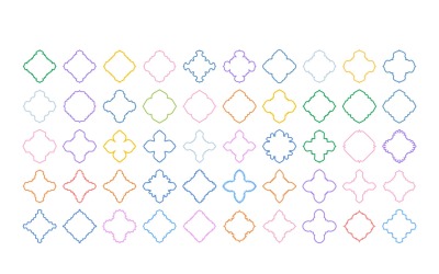 Conjunto de linhas em negrito com design de emblema islâmico 50 - 4