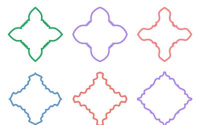 Diseño de emblema islámico Conjunto de líneas en negrita 6 - 16