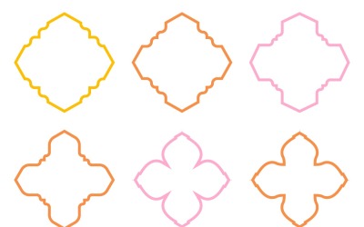 Conjunto de linhas em negrito com design de emblema islâmico 6 - 23