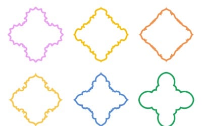 Conjunto de linhas em negrito com design de emblema islâmico 6 - 24