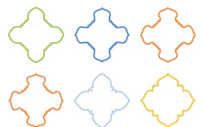Diseño de emblema islámico Conjunto de líneas en negrita 6 - 25