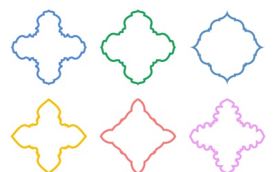 Diseño de emblema islámico Conjunto de líneas en negrita 6 - 2