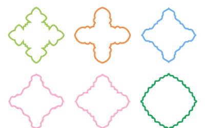 Diseño de emblema islámico Conjunto de líneas en negrita 6 - 3
