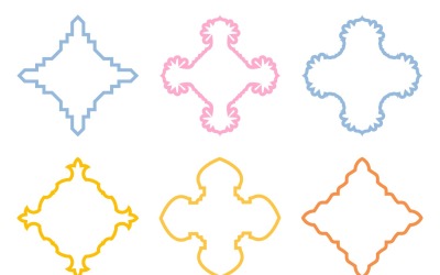 Conjunto de linhas em negrito com design de emblema islâmico 6 - 4