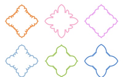 Conjunto de linhas em negrito com design de emblema islâmico 6 - 6