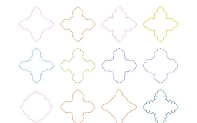 Islamic Emblem Design Thin Line Set 12 - 17