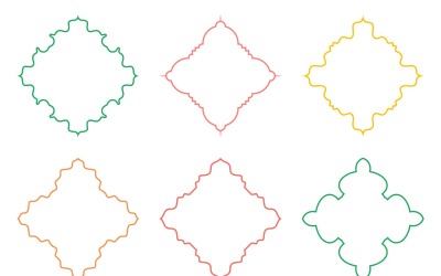 Conjunto de líneas delgadas de diseño de emblema islámico 6 - 11
