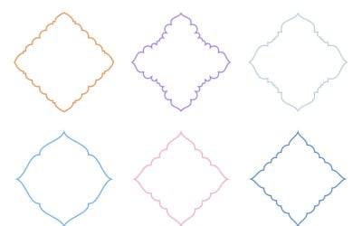 Conjunto de linhas finas com design de emblema islâmico 6 - 14