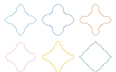Conjunto de linhas finas com design de emblema islâmico 6 - 16