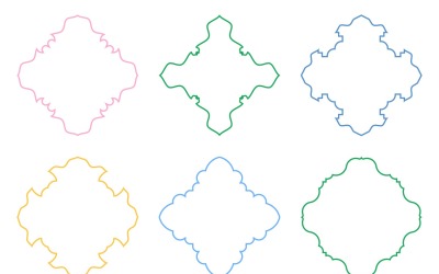 Conjunto de líneas delgadas de diseño de emblema islámico 6 - 20