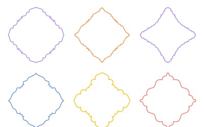 Conjunto de linhas finas com design de emblema islâmico 6 - 5