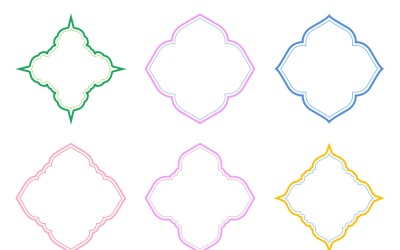 Diseño de emblema islámico líneas dobles Set 6 - 15
