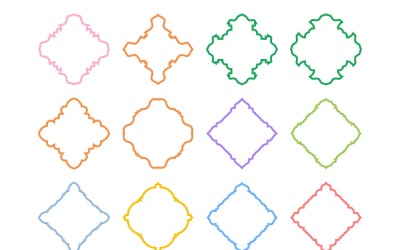 Diseño de emblema islámico Conjunto de líneas en negrita 12 - 12