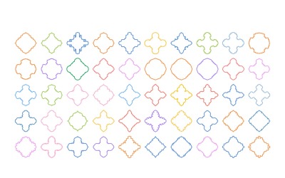 Conjunto de linhas em negrito com design de emblema islâmico 50 - 1